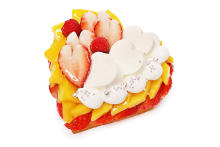カフェコムサに期間限定で「紅ほっぺ」いちごとマンゴーのケーキが♩ハート型のホワイトデー限定ケーキは要予約