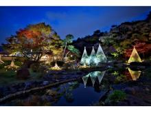 細川家ゆかりの庭園で“秋の紅葉ライトアップ”を堪能！