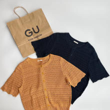 【GU】ヘルシーな透け感がたまらない！人気急上昇中の「透かし編みカーディガン」は今すぐ着られて夏も快適