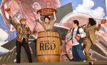 田中真弓、映画『ONE PIECE FILM RED』でシリーズ最高記録更新に笑顔　アニメ1話オマージュで樽から登場