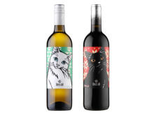 白猫と黒猫の切り絵をラベルにしたワイン、Makuakeに登場！猫好き＆ワイン好き必見