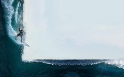 垂直の海でサーフィン!?異次元みたいな風景写真がスゴイ！