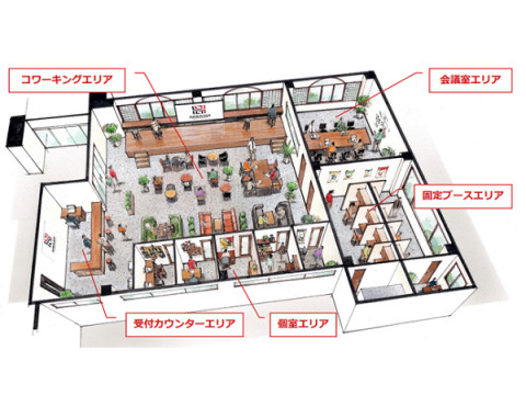 埼玉県北最大規模のコワーキングスペース＆シェアオフィス「AREA358」オープン