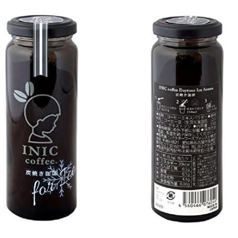 INIC coffee「デイタイムアイスアロマ 炭焼き珈琲 ボトル」のパッケージ