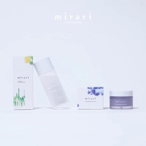 100%ヴィーガンコスメうランド「mirari（ミラリ）」の新商品「ph balance first essence toner 」（化粧水）と「deep sleeping overnight mask」（保湿マスク）