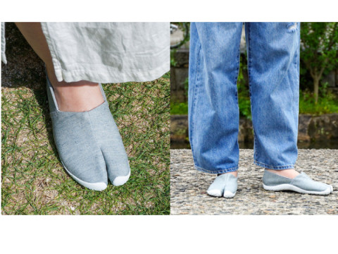 『FUKKOKU』の再生デニムを使用した足袋型シューズを数量限定にて発売開始