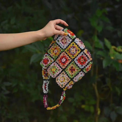 ハンドメイドブランド「Mädchen」の「Ｍulticolor crochet motif bag」