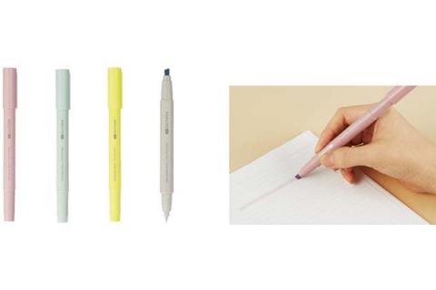 KOKUYO MEの「2ウェイマーキングペン」は、ソフトカラーのマーカーと0.3mmの極細ペンがセットになった、2wayなところがポイント