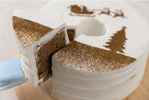 This is CHIFFON CAKE.クリスマス限定「アールグレイシフォン クリスマス」