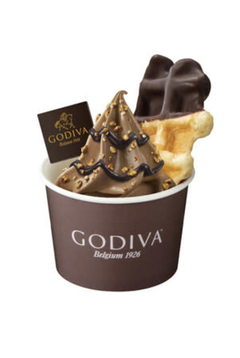 GODIVA café THE OUTLETS SHONAN HIRATSUKAの店舗限定「ベルギーワッフル＆ソフトクリーム」